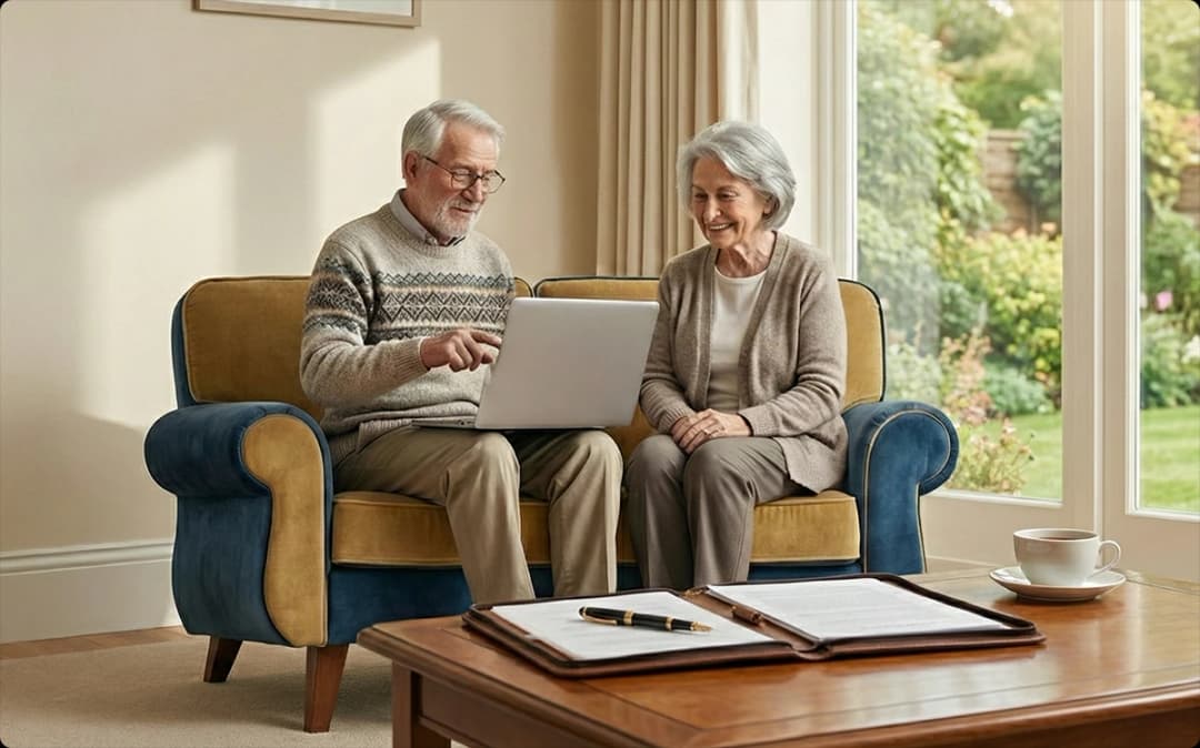 Couple reviewing their Lasting Power of Attorney documents